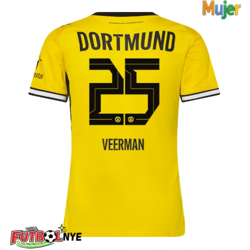 Camiseta Borussia Dortmund Joey Veerman #25 Primera Equipación para mujer 2026-27 manga corta